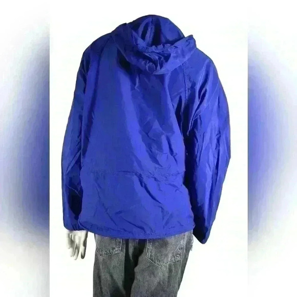 1980s WOOLRICH Cobalt Blue Nylon Outdoors Anorak Lightweight Shell  Jacket S USA - Picture 3 of 8